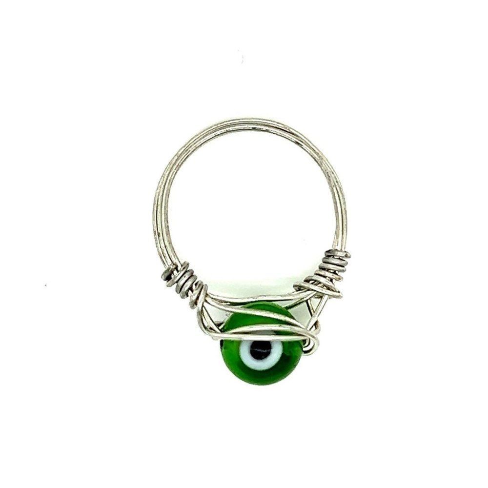 ‎Handmade Green Round Eye Ring - Picture 2 of 4